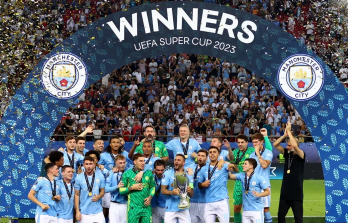 Man City vs Sevilla Man City vs Sevilla : Manchester City beat Sevilla to win first UEFA Super Cup