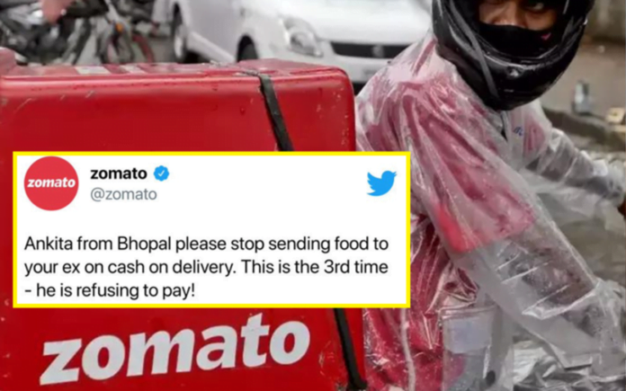 Zomato Ankita Bhopal Ankita' from Bhopal pulls off a clever move with her Ex-boyfriend, Zomato had to tweet about it.